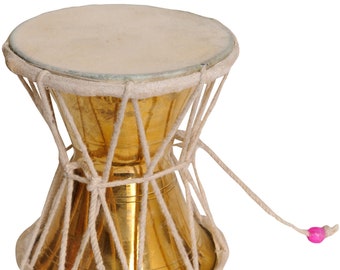 5" Shiva's Damaru (Pellet Drum) In Brass | Handmade | Made In India