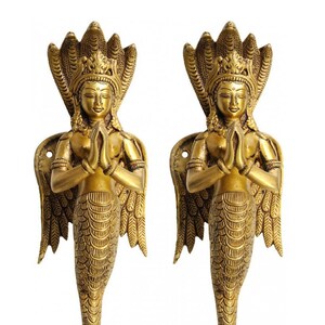 A Pair of Naga-Kanya Door Handles - An Auspicious and Protective Welcome