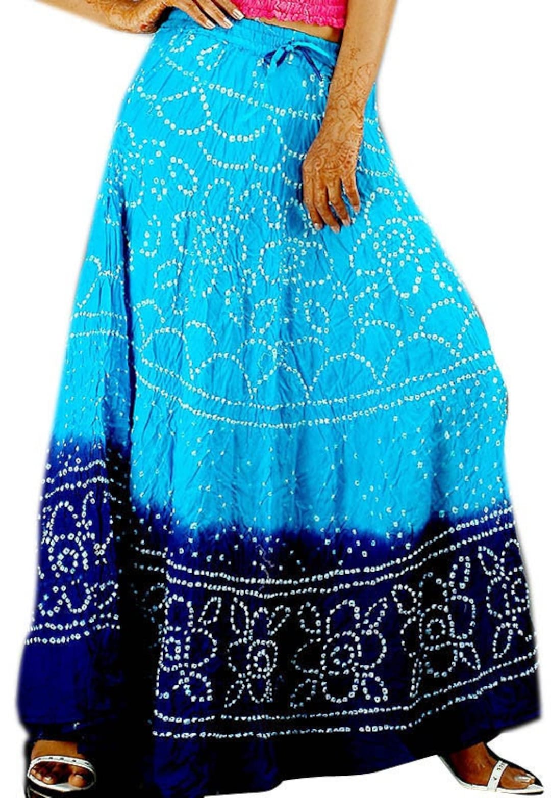 Mini-Skirt Ghagra from Jaipur with Gota Border | Exotic India Art