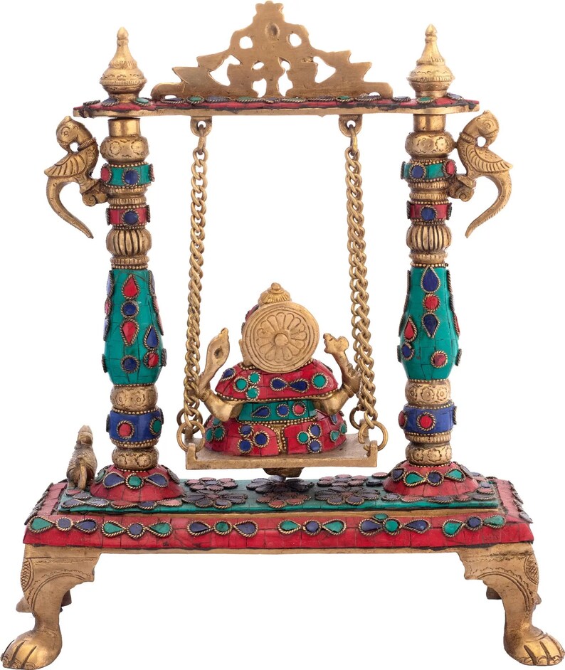 13 Lord Ganesha on a Swing in Brass Handmade Made in Etsy
