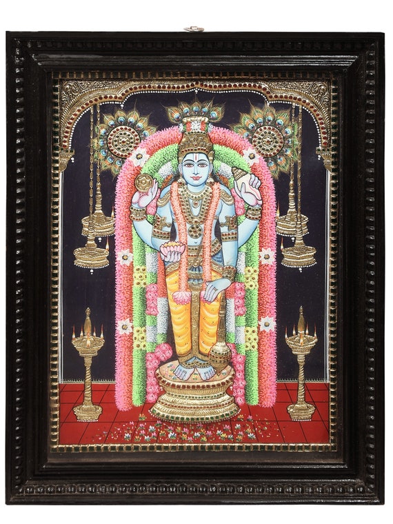 Shree Guruvayurappan Tanjore Painting Traditional Colors - Etsy Israel Shree Guruvayurappan Tanjore Painting Traditional Colors - Etsy Israel