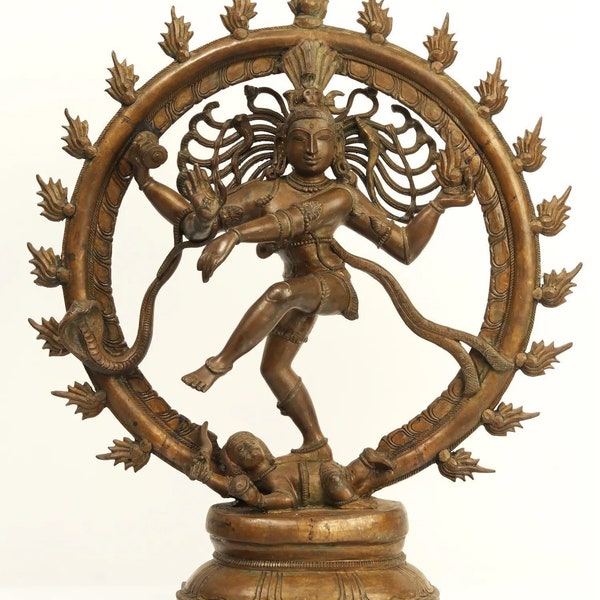 24" Lord Nataraja (Dancing Shiva) Bronze Statue | Handmade Bronze Idol | Bronze Sculpture For Home And Temple | Figurine For Gifting