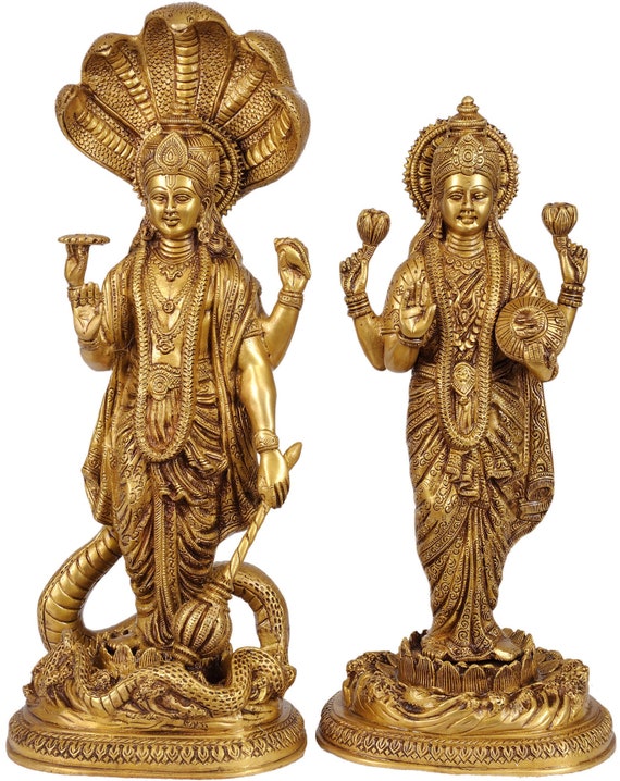Lord Vishnu Standing on Sheshnag With Lakshmi Ji - Etsy Finland Lord Vishnu Standing on Sheshnag With Lakshmi Ji - Etsy Finland