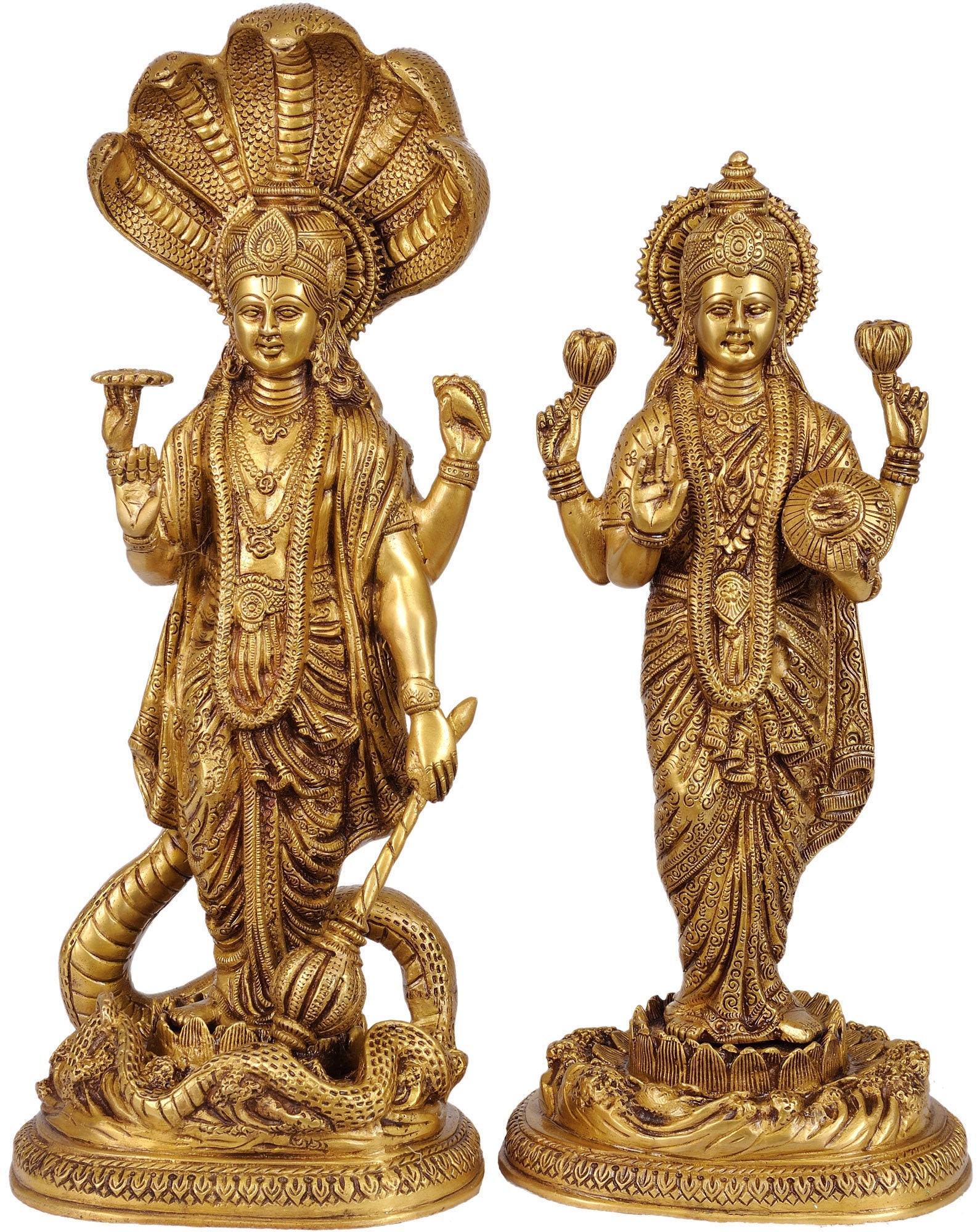 Buy Lord Vishnu Standing on Sheshnag With Lakshmi Ji Online in India - Etsy