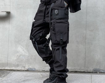 Techwear Pants Paratrooper Style Japanese Cyberpunk Harajuku Techwear Cargo Pants