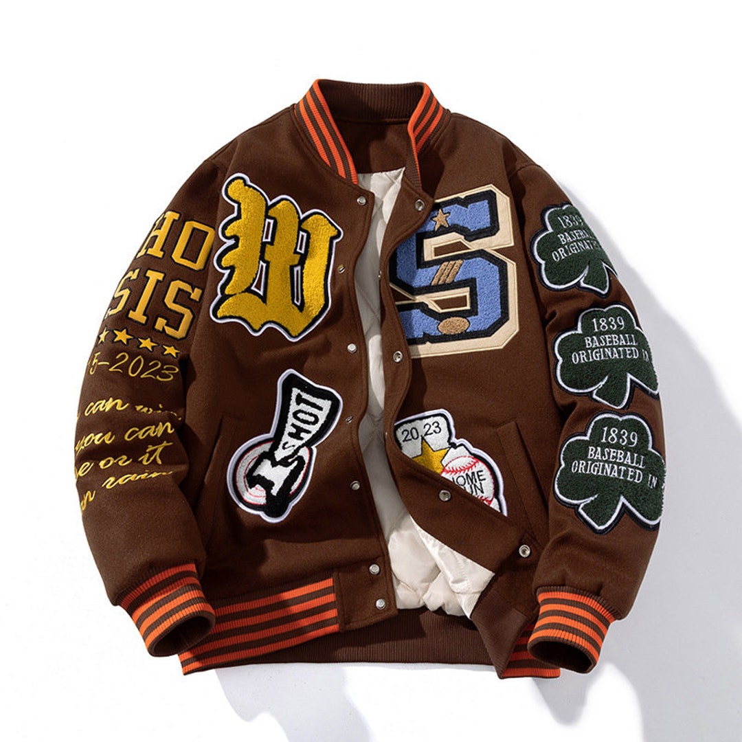 Retro Varsity Jacket Embroidered College Jacket Men's and Women's