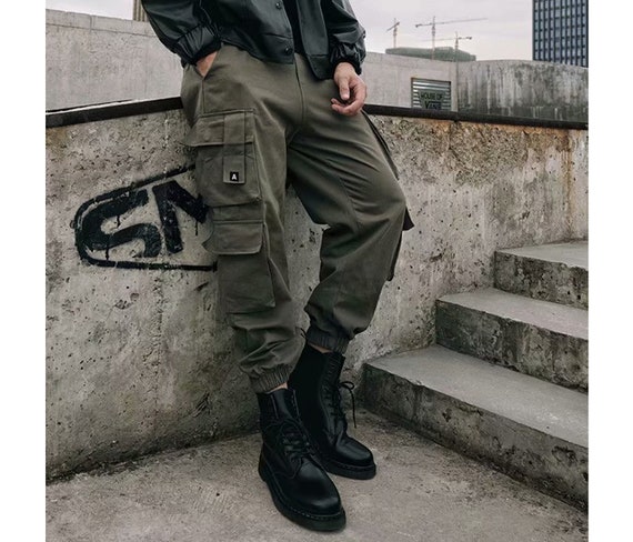 Cargo Joggers Techwear Army Green Men's Cargo Trousers - Etsy Finland Cargo Joggers Techwear Army Green Men'S Cargo Trousers - Etsy Finland
