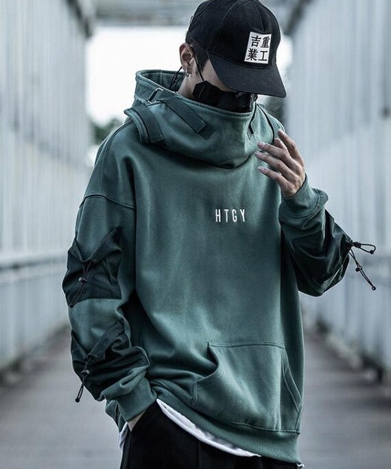 RocketmanCloset Japanese Cyberpunk Techwear Hoodie Dark Functional Harajuku Wind Jacket