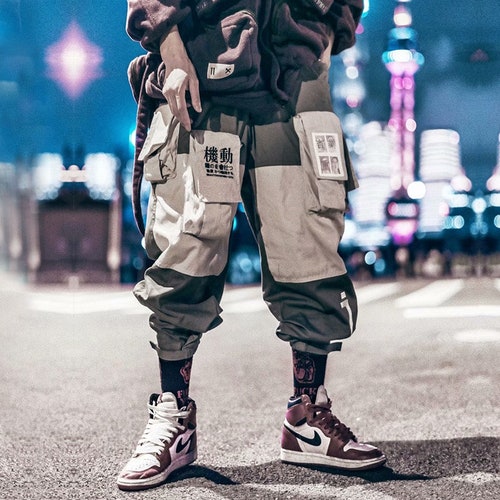 Chain Techwear Pants Japanese Cyberpunk Straps Streetwear - Etsy