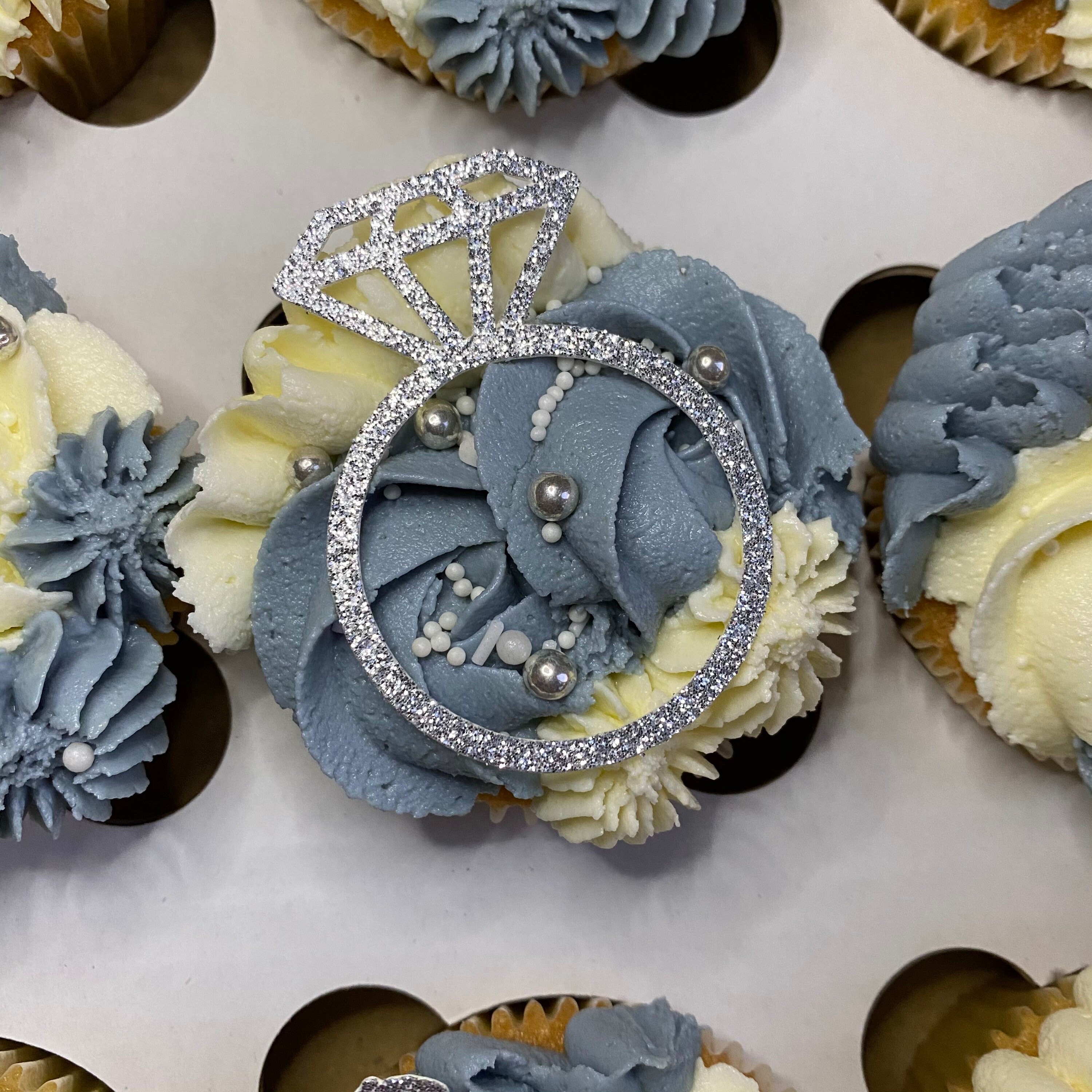 Engagement theme cupcake toppers Engagement Cake charm Etsy