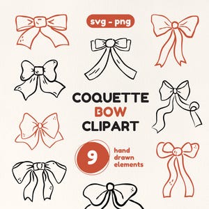 Bow svg, Coquette Bow, Bow tie vector whimsical clipart, Bow Line art, Cute hand drawn minimalist doodle, Sublimation design