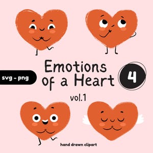 Whimsical Valentine svg, cute heart png, quirky love characters, doodle Illustration for St Valentines Day designs, Commercial license