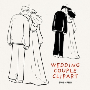 Bride and Groom png, couple clipart, wedding svg,  mr and mrs svg, welcome wedding svg - handdrawn whimsical, instant download