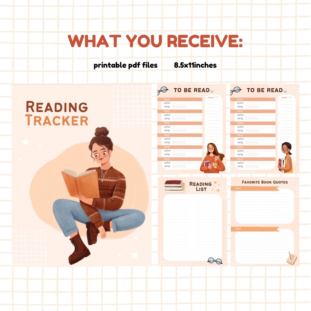 Reading Journal, Printable Planner, Book Tracker, Reading Tracker ...