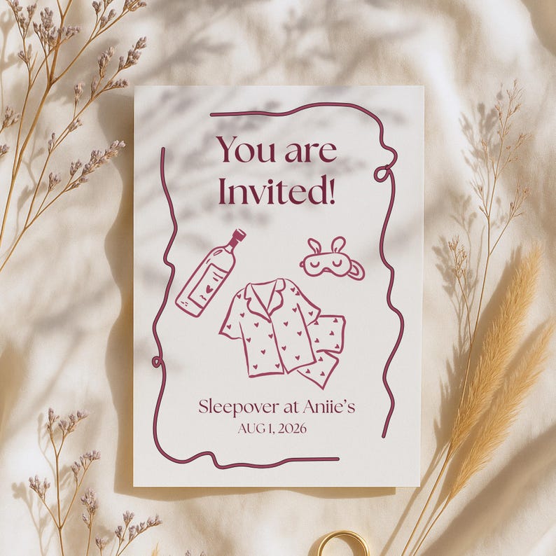 Sleepover Party Svg Hand Drawn Clipart Bundle, Cute Hen Party PNG ...