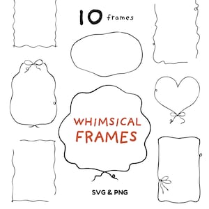 Wedding Frame Clipart Bundle, Floral Border SVG, PNG, Hand Drawn Oval, Arch, Circle Frames for Invitations, DIY Projects, Whimsical clipart