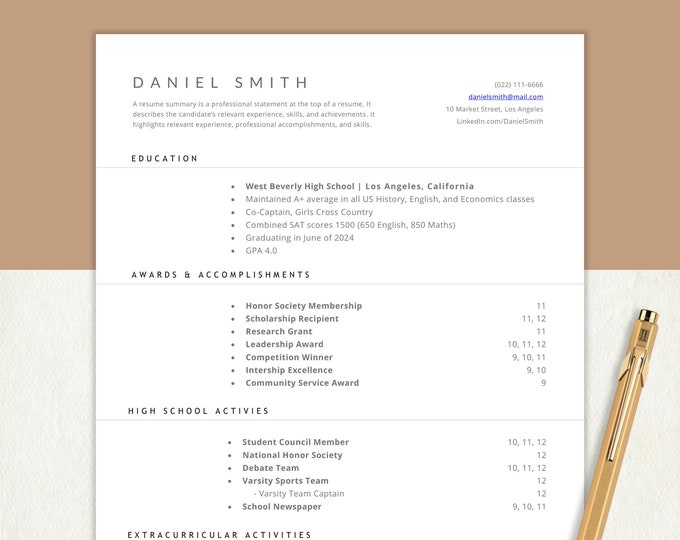 College Resume Template High School Resume Template Student Resume