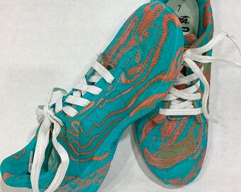 teal sneakers