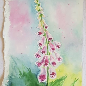 Foxgloves, Watercolour Painting, Simple Flower Painting