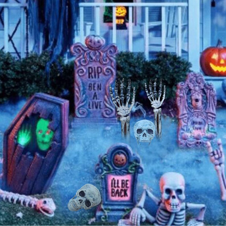 Realistic Skull Skeleton Halloween Lawn Decor for Yard / Etsy