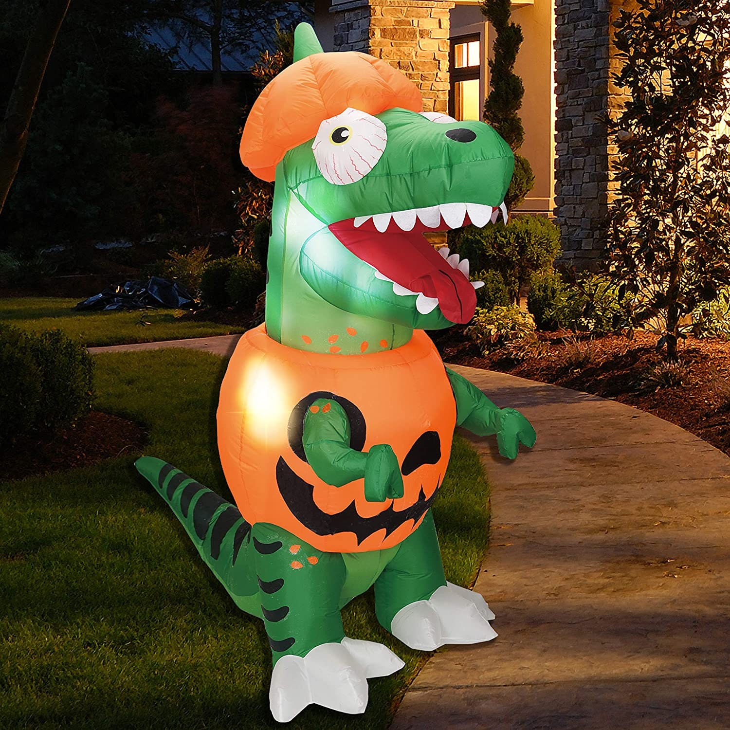6 ft Inflatable Dinosaur Halloween Lawn Decor for yard / LED Etsy