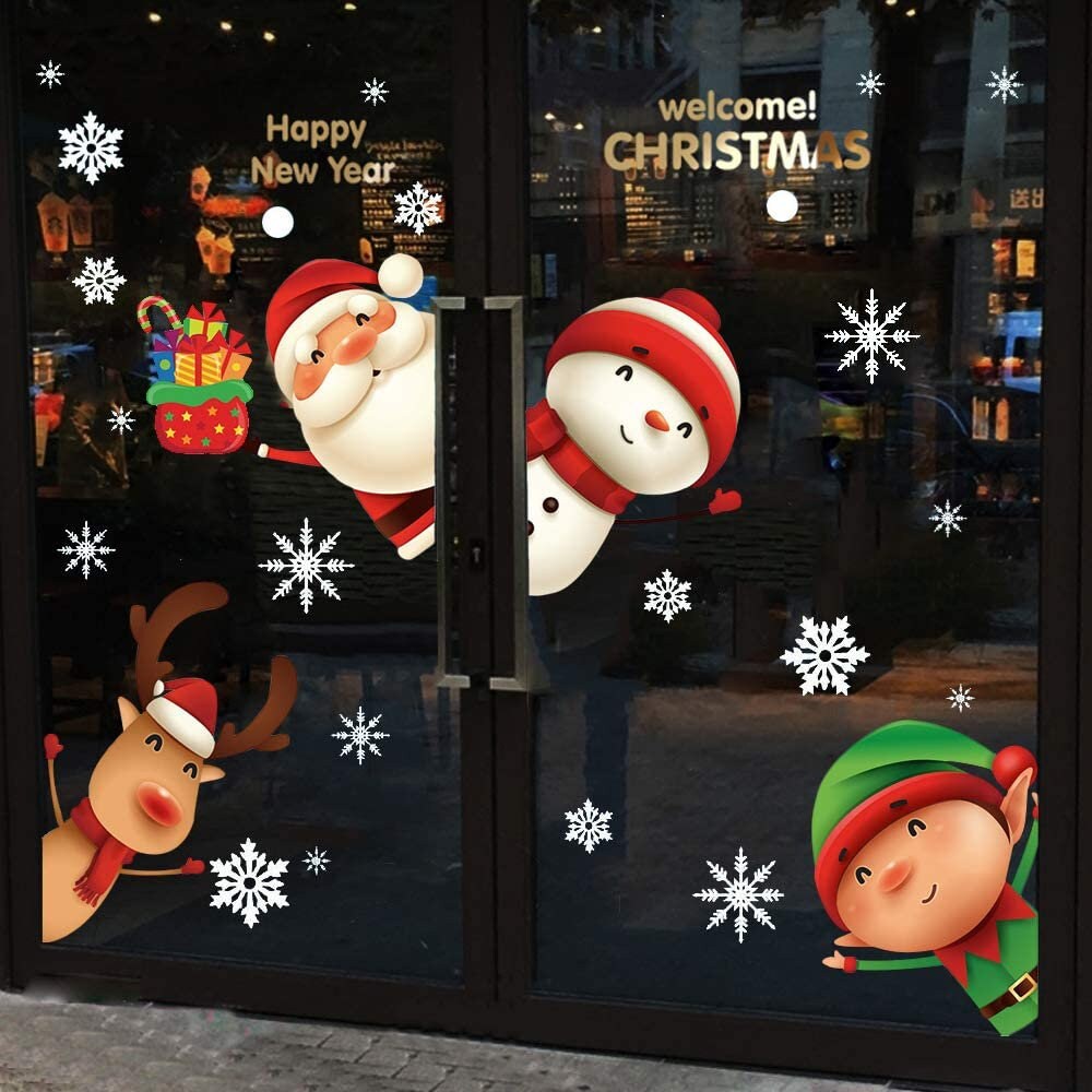 82PCS Christmas Window Clings / Decals Santa Claus Reindeer - Etsy