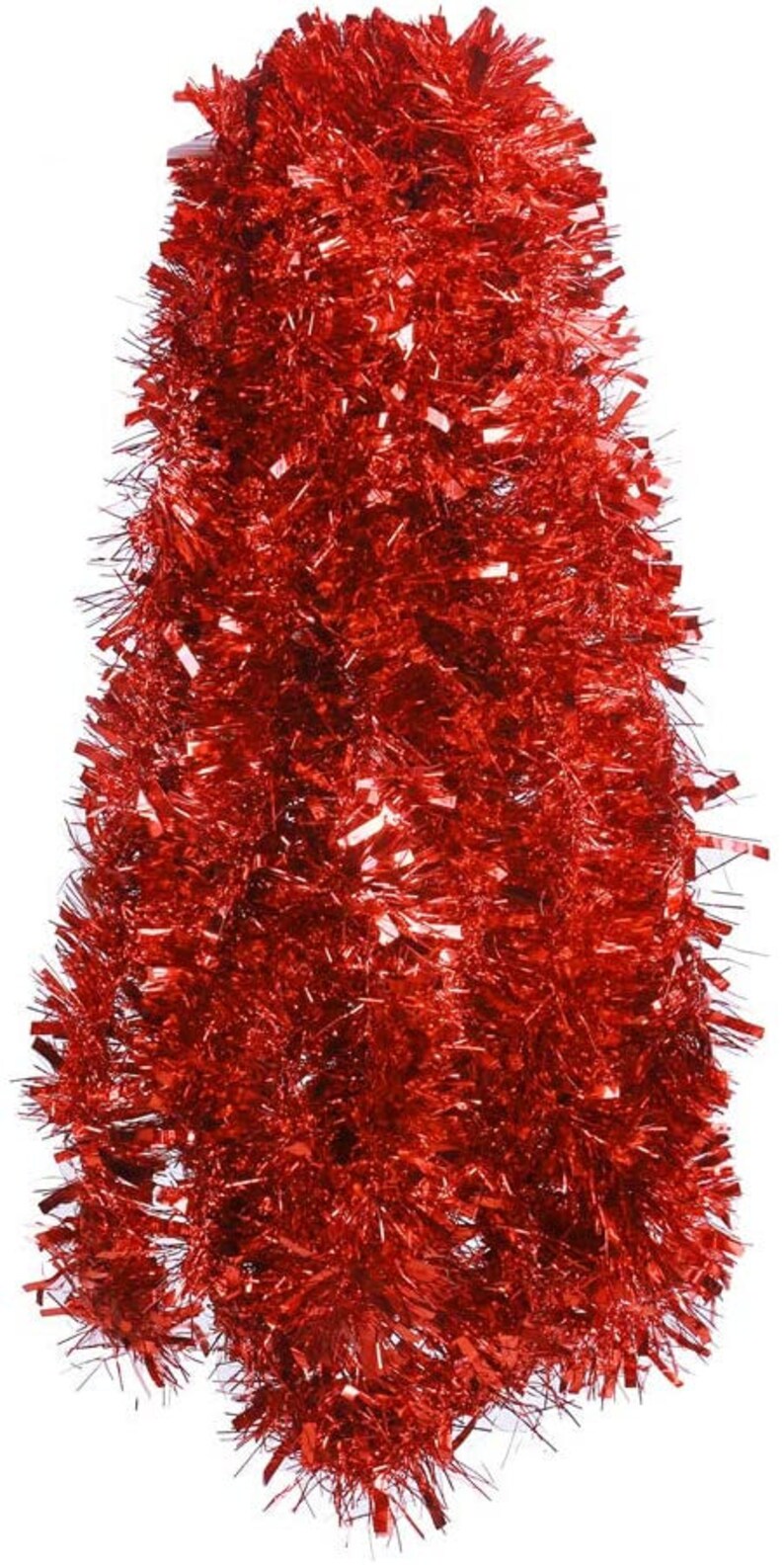 Red Christmas Garland Tinsel Tree Decorations Wedding - Etsy