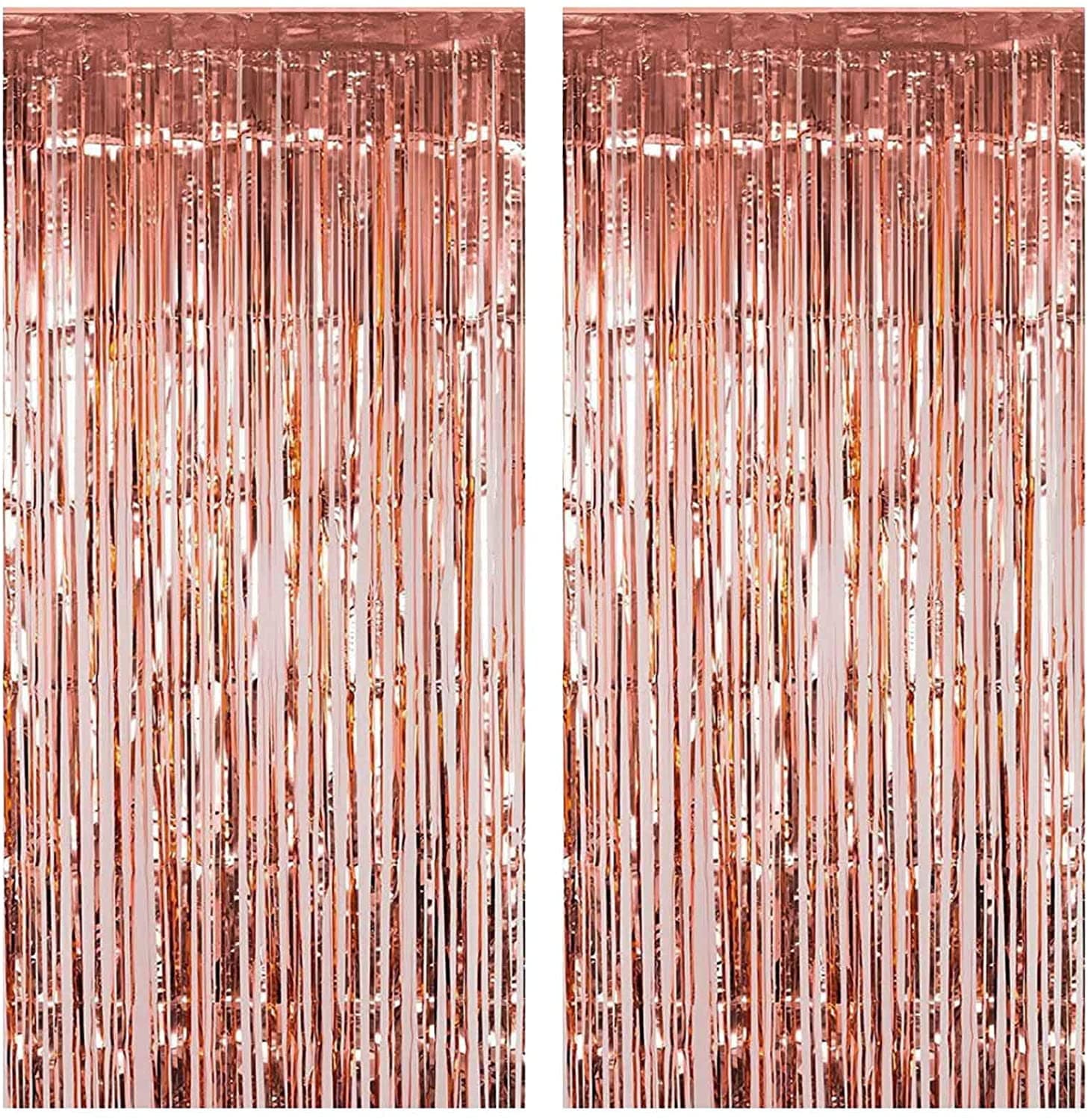 2Pcs Rose Gold Metallic Foil Curtains Backdrop Party | Etsy