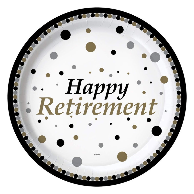 Retirement Party Decorations Plates Cups Napkins Serves 30 Etsy