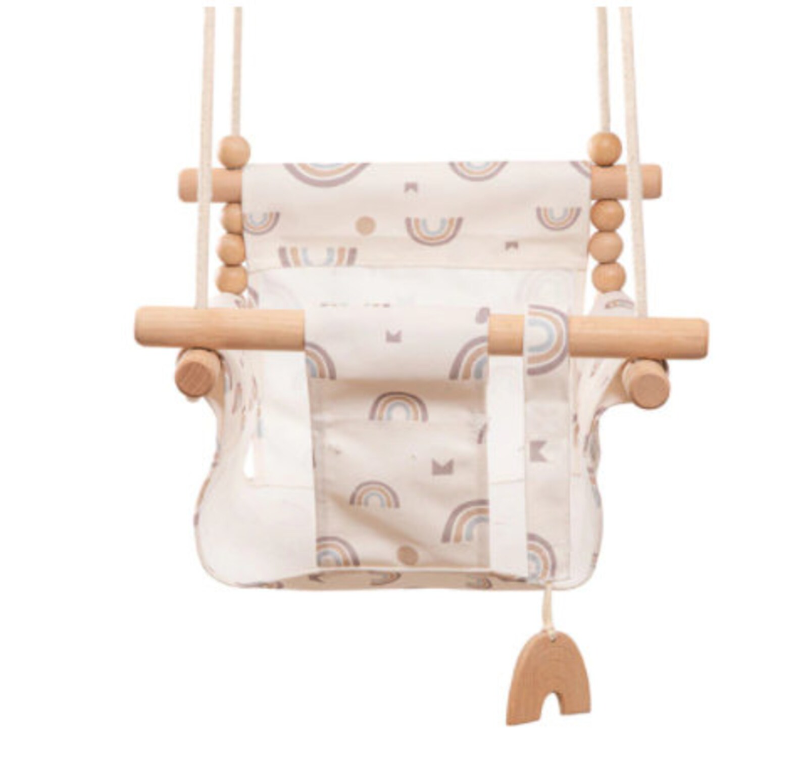 Baby Swing Chair Canvas Hanging Wood Children Baby Rocker Toy Etsy