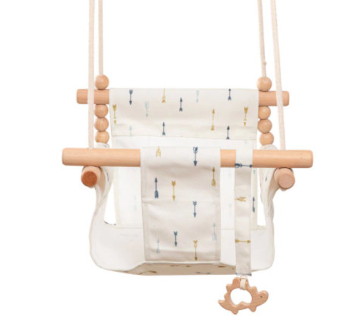 Baby Swing Chair Canvas Hanging Wood Children Baby Rocker Toy Etsy