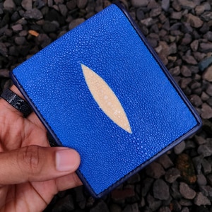 Herren Geldbörse Stingray Leder / Blue Diamond Bifold Leder Geldbörse Stingray / Leder Geldbörse Geschenk / Geschenk zum Vatertag / Geburtstagsgeschenk.