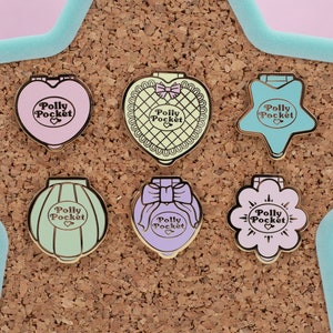 Retro Toy Pocket Locket Hard Enamel Pins | Cute Heart Pin | Pastel 90's Polly | 1 Inch Pins