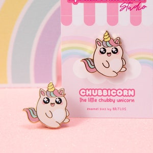 SEKUNDEN | Chubbicorn Hard Emaille Pin B-Grade | Niedliche Kawaii Pin | Pastell Einhorn Magie | 1 Zoll Pin