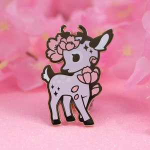 Sakura Deer Pin | Sakura Daydream Collection | Kawaii Pastel Pink Pin | Hard Enamel | 1.71 Inch