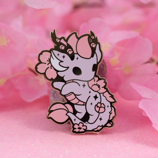 Sakura Dragon Pin | Sakura Daydream Collection | Kawaii Pastel Pink Pin | Hard Enamel | Large Pin | 1.97 Inch