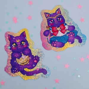 Luna Sticker Pack | Holographic Glitter Sticker Stickers | Luna Sailor | 3&quot; Sticker