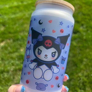 Spooky Bunny Frosted Glass Jar | Drinking Glass | Sublimation Glass Beer Can | Iced Coffee Tumbler With Lid + Straw | Kawaii Cup | 16oz