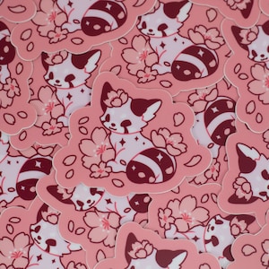 Sakura Red Panda Sticker | 2.6&quot; | Waterproof Vinyl Die Cut Stickers