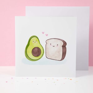 Avocado Toast | Love Card | Blank Greeting Card | 5x5 Square Card