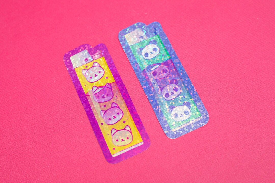 Cute Kawaii Lighter Pack Stickers Liquid Gradient Aesthetic Etsy