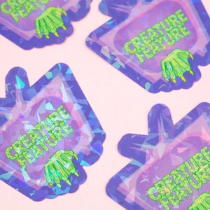 Creature Feature | Vintage Horror | Creature from the Black Lagoon| Halloween Sticker | 3&quot; | Holographic Waterproof Vinyl Die Cut Sticker