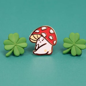 Mushy Tushy Enamel Pin | Little Cheeky Mushroom Pin | Cute Kawaii Cottagecore Pin | Fairytale Forest Pin | Hard Enamel | 1 Inch