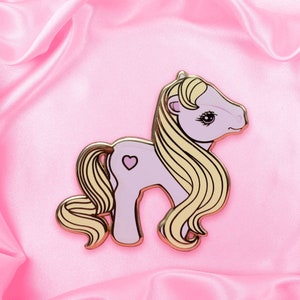 Retro Toy My Pretty Pony Hard Enamel Pins | Pink Heart | Pastel 80's 90's Toy | 1.5 Inch Pin