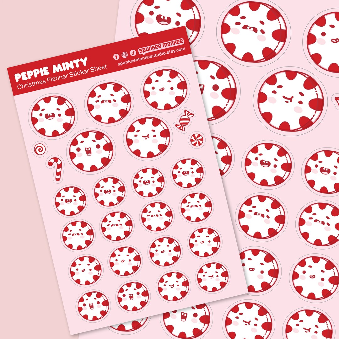 Peppie Minty Planner Stickers | Peppermint | Bullet Journal | Kawaii ...