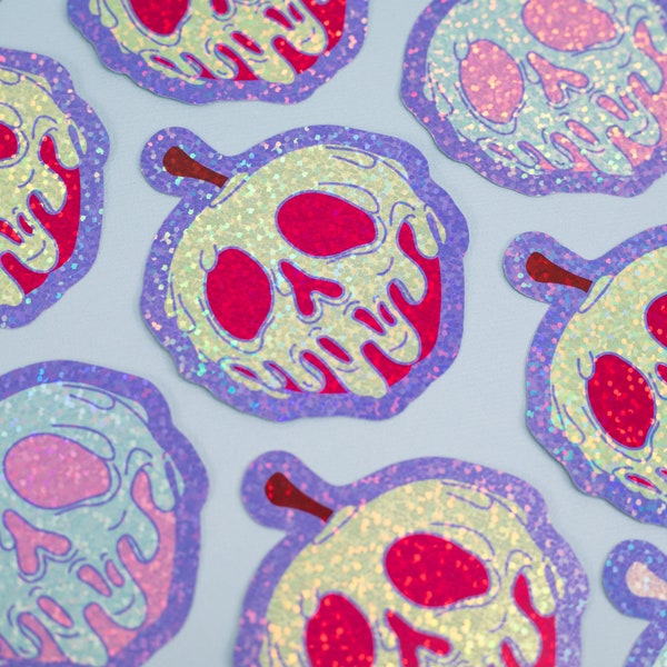 Poison Apple | Glitter Stickers | 90's Baby |  3" | Holographic Waterproof Vinyl Die Cut Stickers