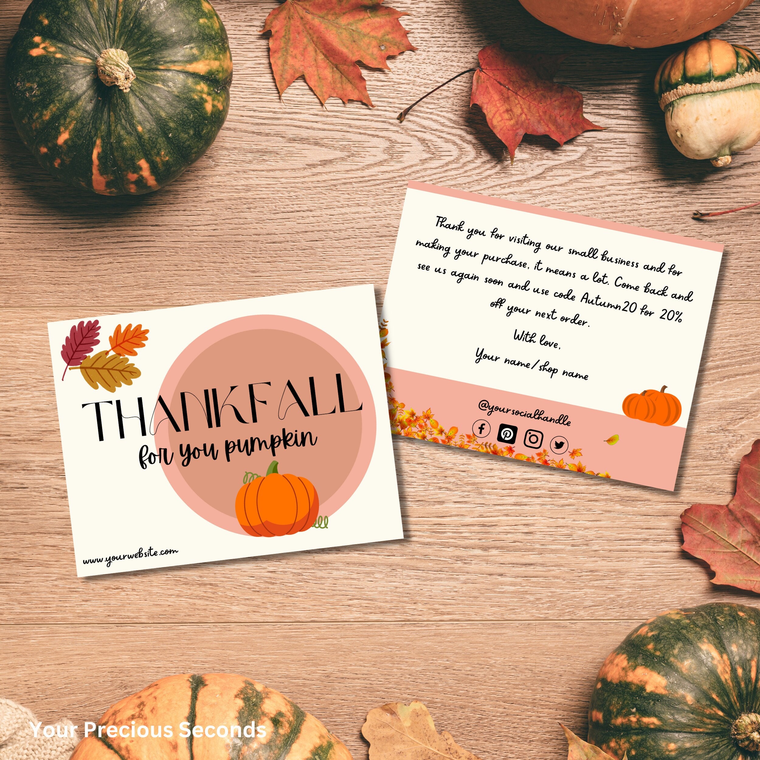 Fall Pumpkin Thank You Card