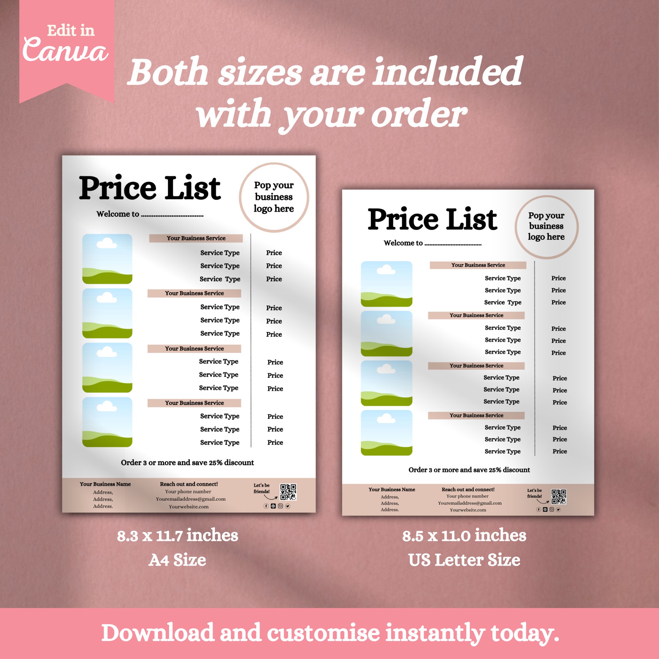 Digital Order Forms for Crafts, Small Business Forms, Order Form ...