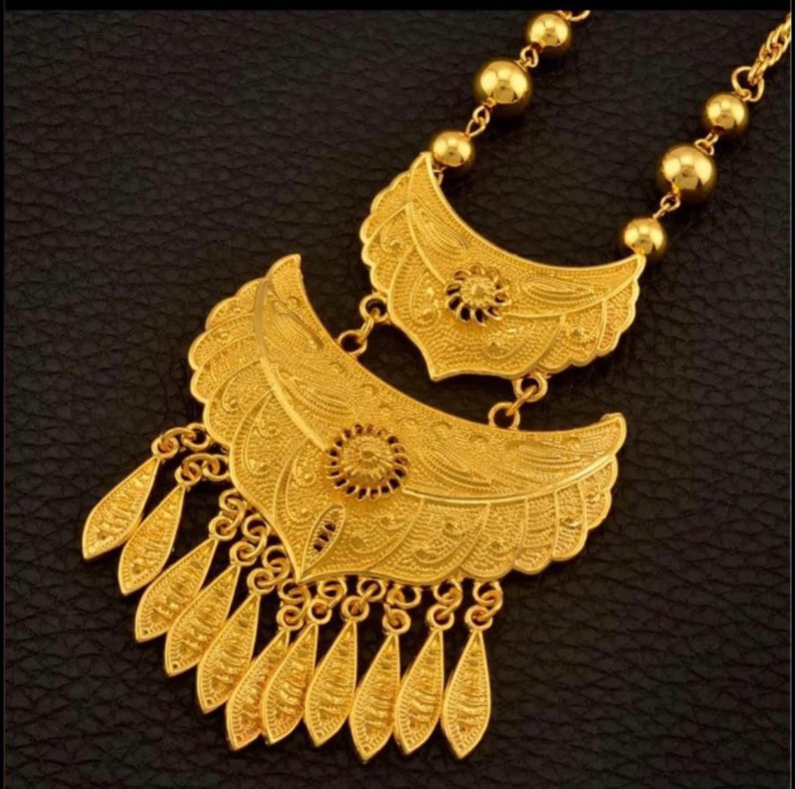 24 K Dubai Gold Plated Pendant Necklace Arabic Middle Eastern  Etsy