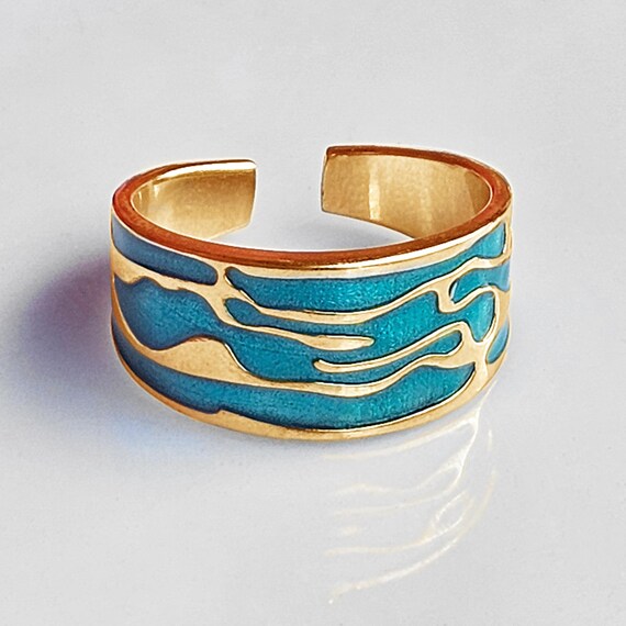 Enameled Ring18K Gold Plated Bangle Enameled Ring18K Gold Plated Bangle